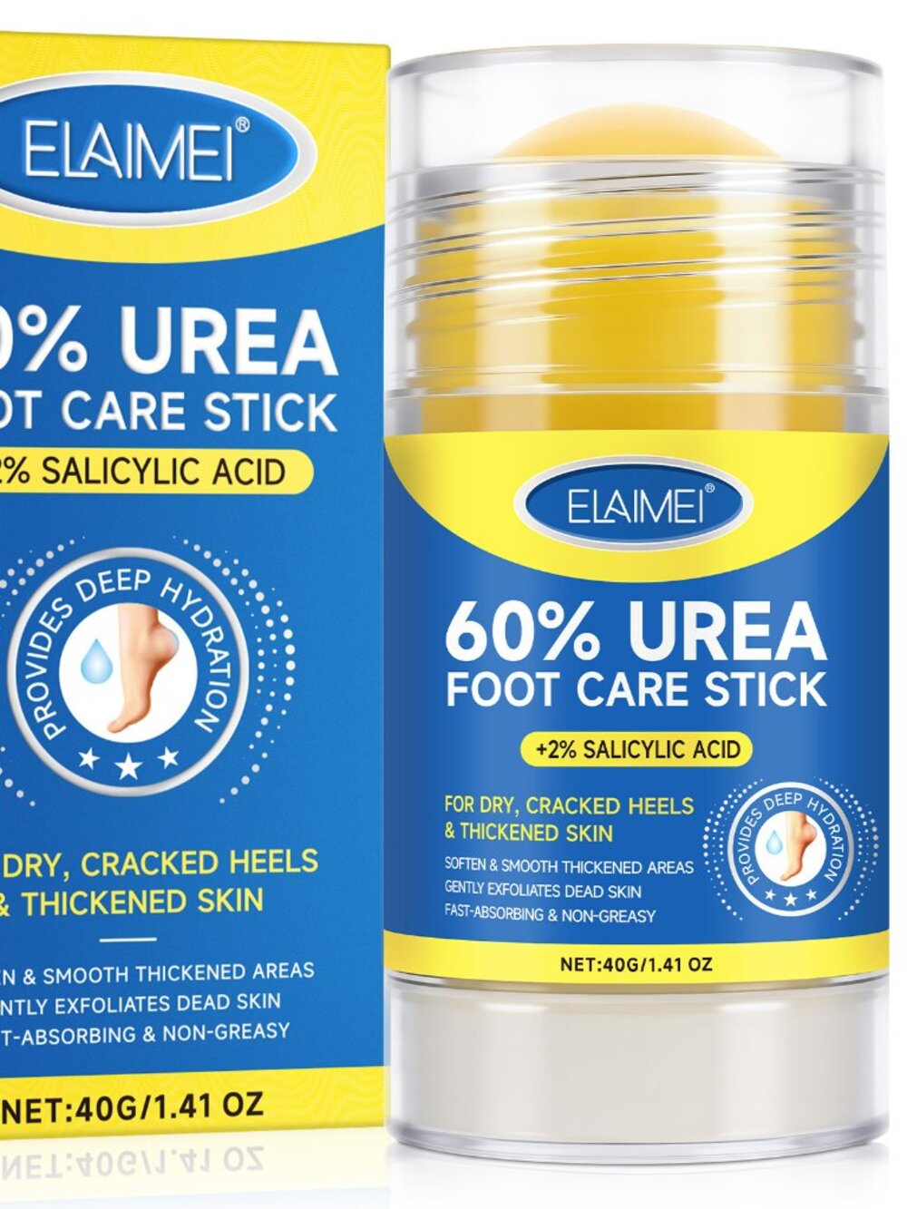 NEW Elaimei 60% Urea Foot Care Stick 40g - Intensive Cracked Heel Treatment